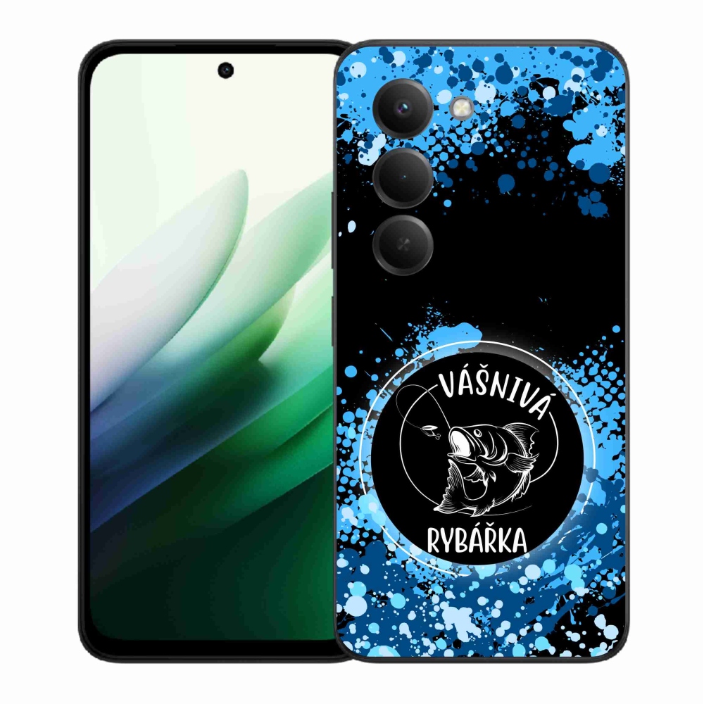 Gél borító mmCase a Xiaomi Redmi 15 5G-hez - szenvedélyes halász fekete háttérrel