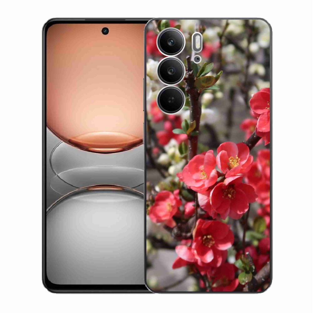 Gél borító mmCase a Realme C75 készülékhez - piros virágok