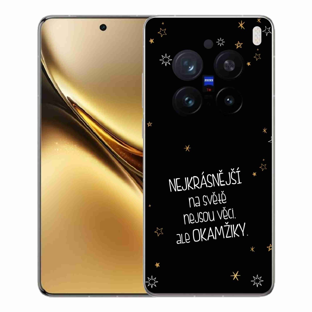 Zselés borítás mmCase a Vivo X200 Pro 5G készülékre - Idézet 4 fekete háttér