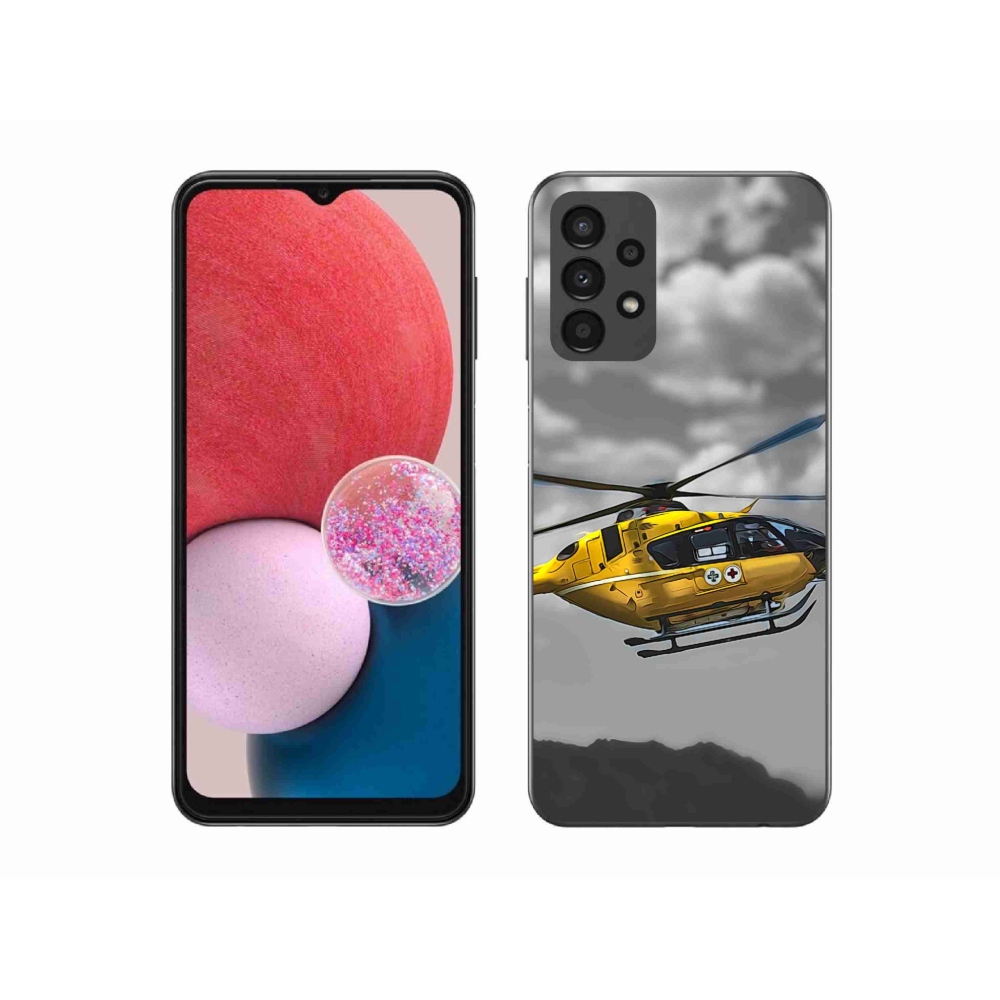 Zselés borítás mmCase Samsung Galaxy A13 4G - sárga helikopterhez