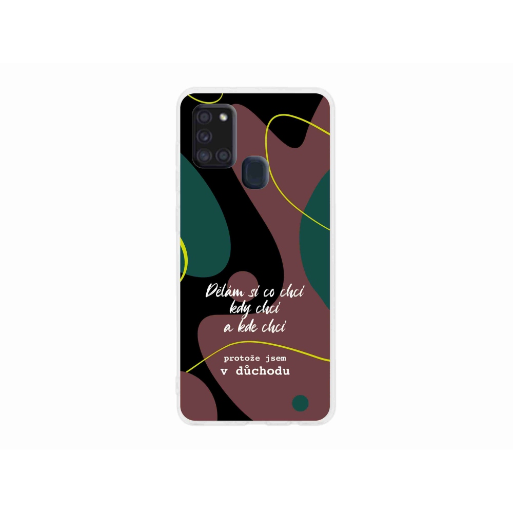 Gél borító mmCase Samsung Galaxy A21s készülékhez - vicces szöveg 10 fekete háttér