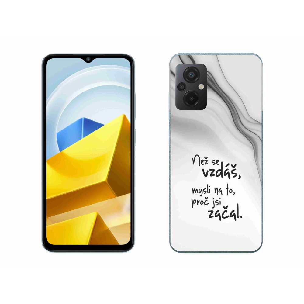 Gél borítás mmCase a Xiaomi Poco M5 4G-hez - idézet 2 fehér háttér