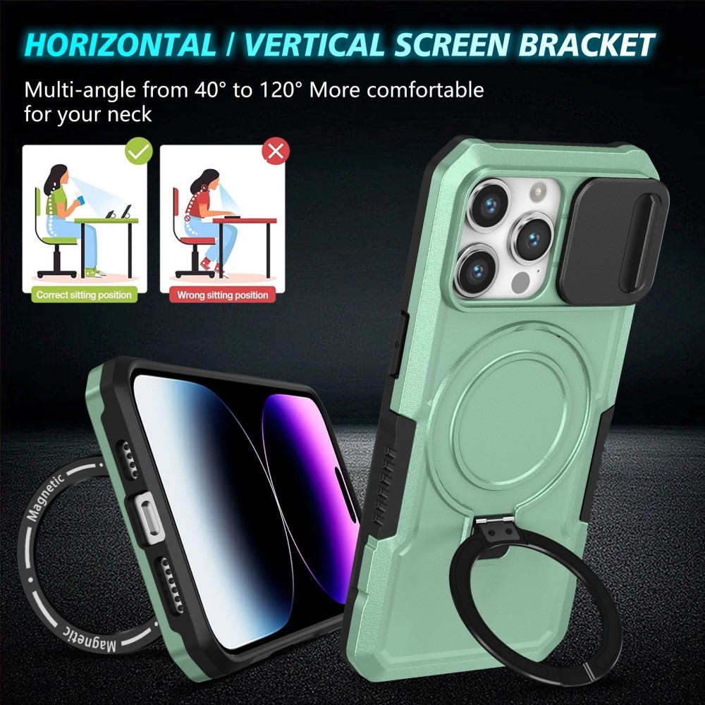 Katonai strapabíró védőburkolat MagSafe-vel iPhone 14 Pro Max készülékhez - világoszöld