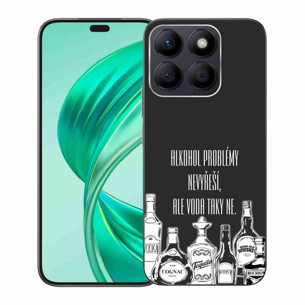 Gél borító mmCase a Honor X8b számára - vicces szöveg fekete háttérrel