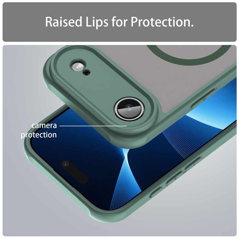 Matte zselés tok MagSafe-rel iPhone 17 Air készülékhez - zöld