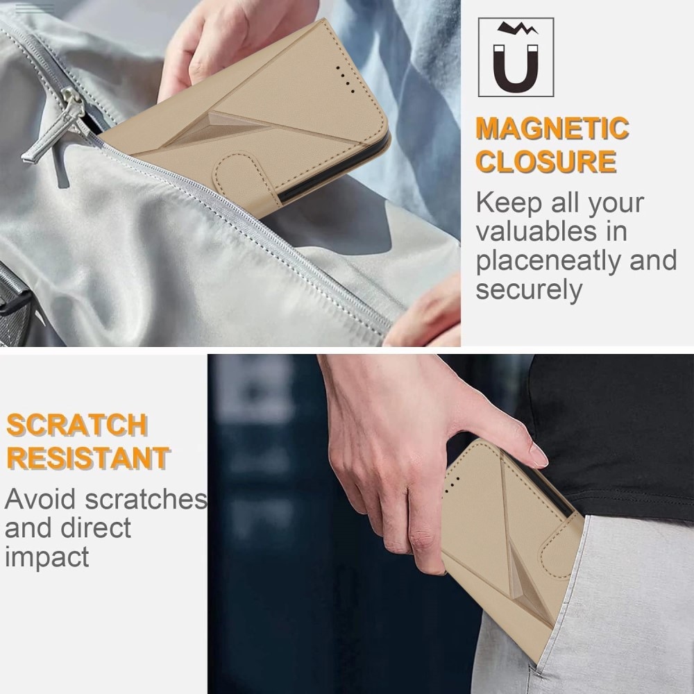 Háromszögek könyvtáska Honor 400 Lite-hoz - arany színben