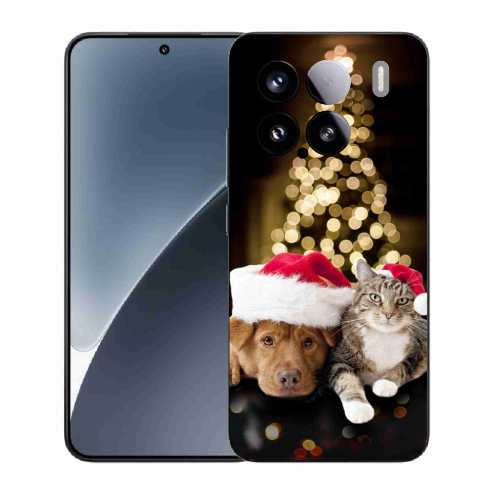 Gél borító mmCase a Xiaomi 15-hez - Karácsonyi kutya és macska