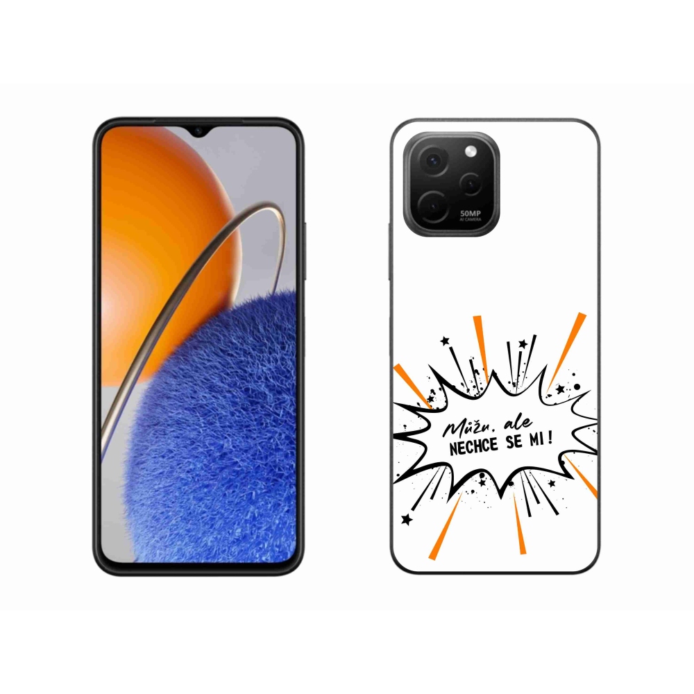 Gél borító mmCase a Huawei Nova Y61 készülékhez - vicces szöveg 11 fehér háttér