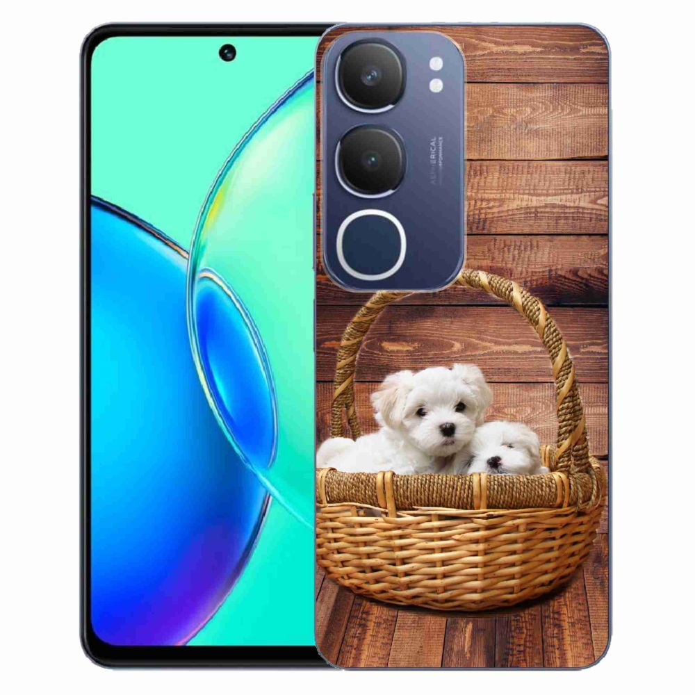 Gél védőburkolat mmCase a Vivo Y19s készülékhez - kölyökkutyák