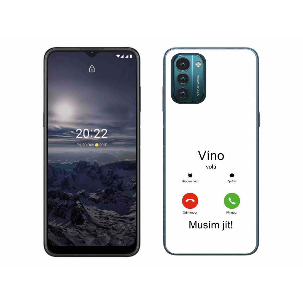 Zselés borító mmCase a Nokia G11/G21 készülékhez - bor hívások fehér háttérrel