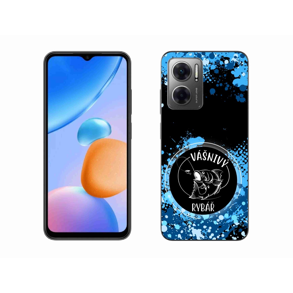 Gél borító mmCase a Xiaomi Redmi 10 5G-hez - szenvedélyes halász fekete háttérrel