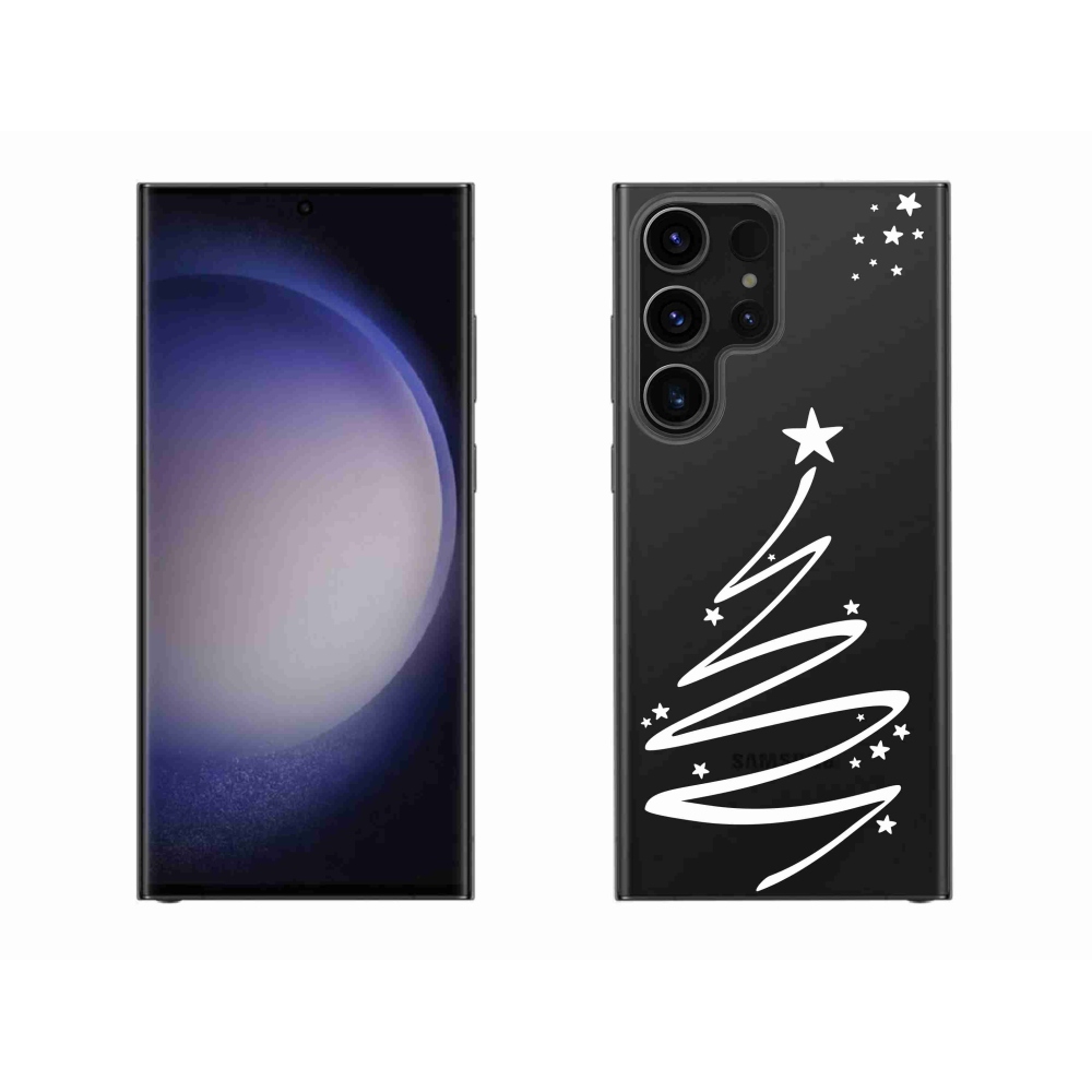 Zselés borítás mmCase Samsung Galaxy S23 Ultra 5G - fehér fa átlátszó háttéren