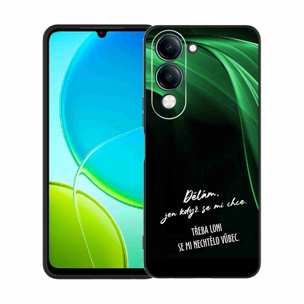 Gél borító mmCase a Vivo Y29s 5G-hez - vicces szöveg 12 fekete háttérrel