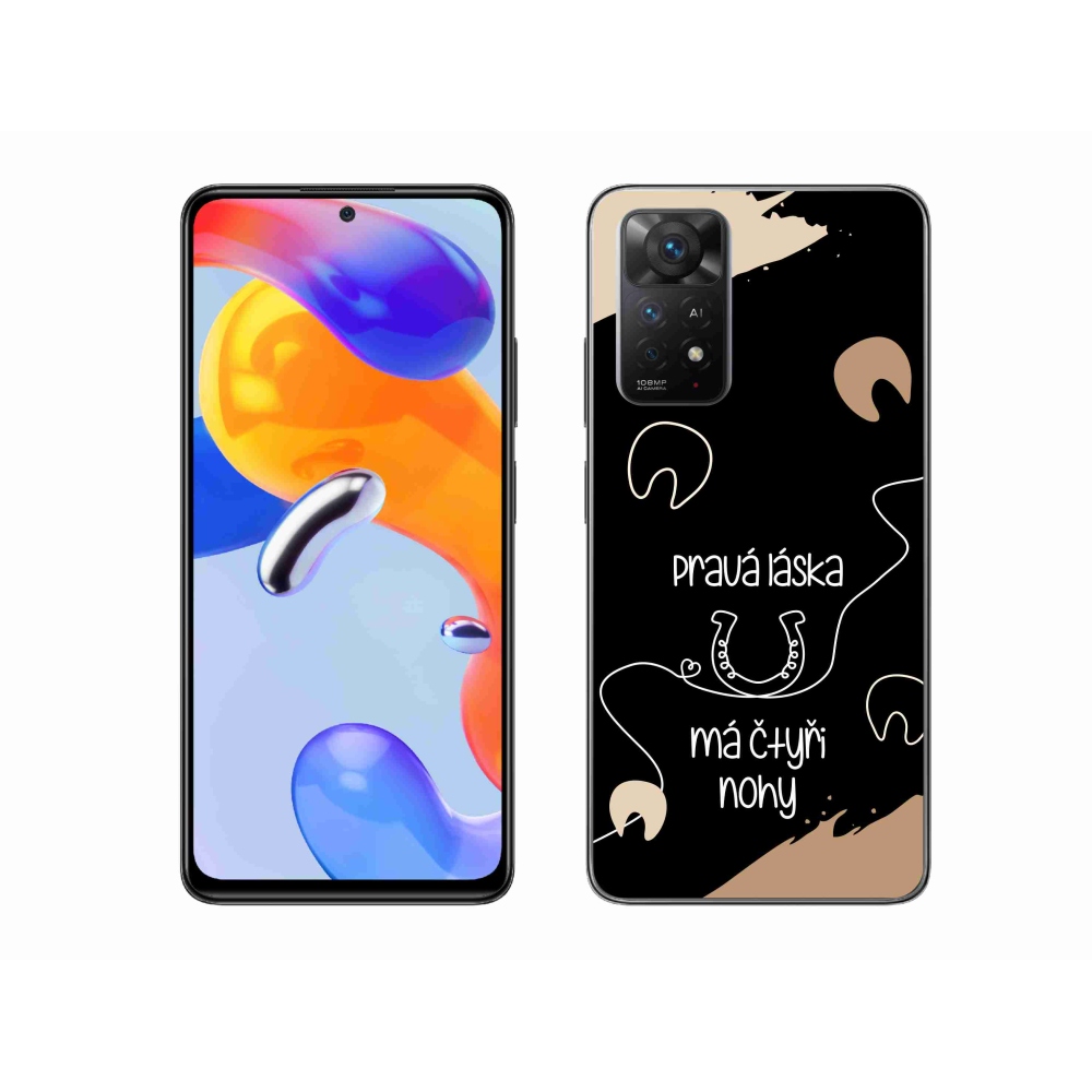 Gél borítás mmCase a Xiaomi Redmi Note 11 Pro 4G/5G-hez - ló motívum fekete háttérrel