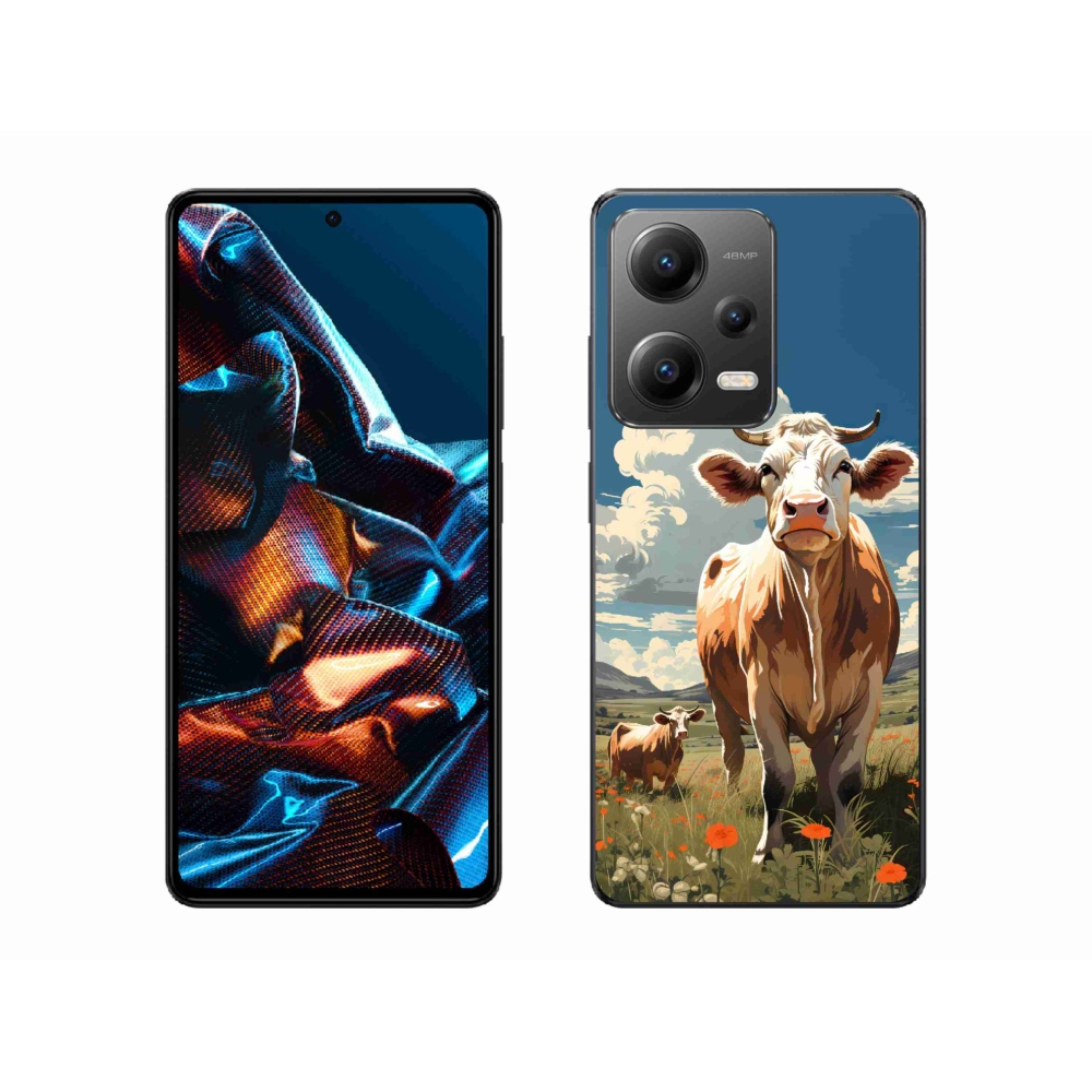Gél borítás mmCase a Xiaomi Redmi Note 12 Pro 5G számára - tehenek a réten