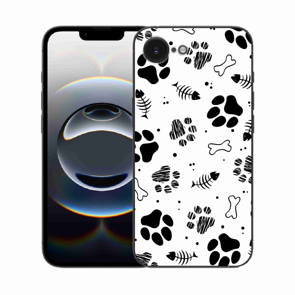 Zselés borítás mmCase iPhone 16e készülékhez - kutyamancsok 1
