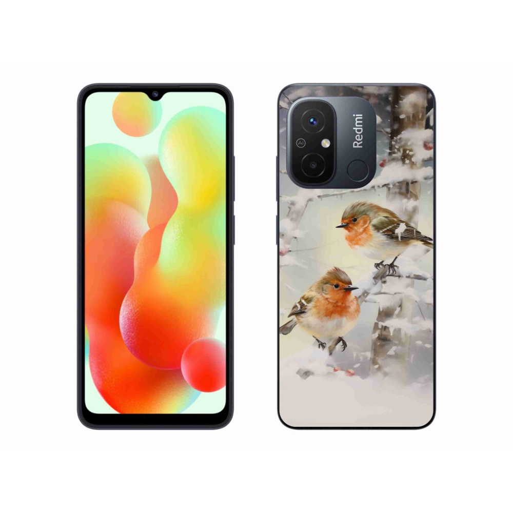 Gél borítás mmCase a Xiaomi Redmi 12C-hez - madarak télen