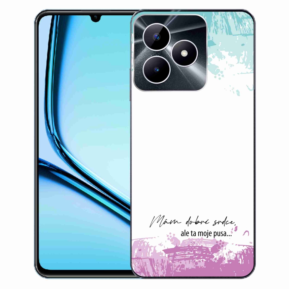 Gél borító mmCase a Realme Note 50 készülékhez - vicces szöveg 3 fehér háttér