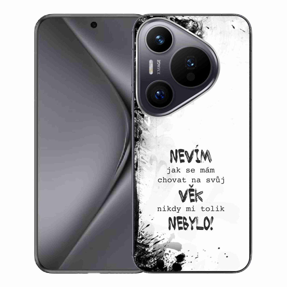 Gél borító mmCase a Huawei Pura 70 Pro készülékhez - vicces szöveg 14 fehér háttér