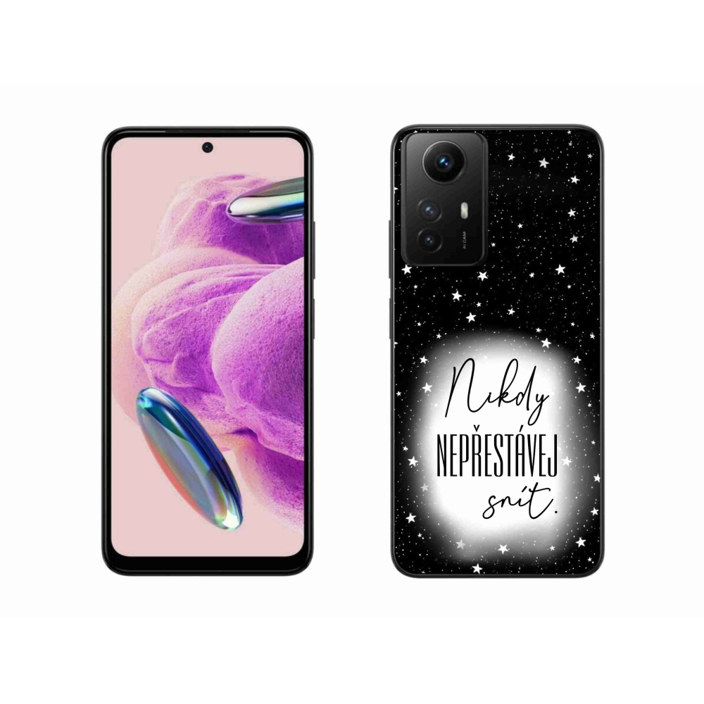 Gél borítás mmCase a Xiaomi Redmi Note 12S-hez - idézet 1 fehér és fekete háttérrel