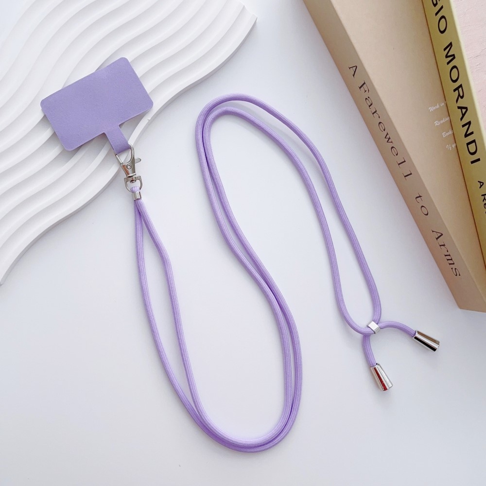 Fonott, állítható nyaklánc kártyával - lila