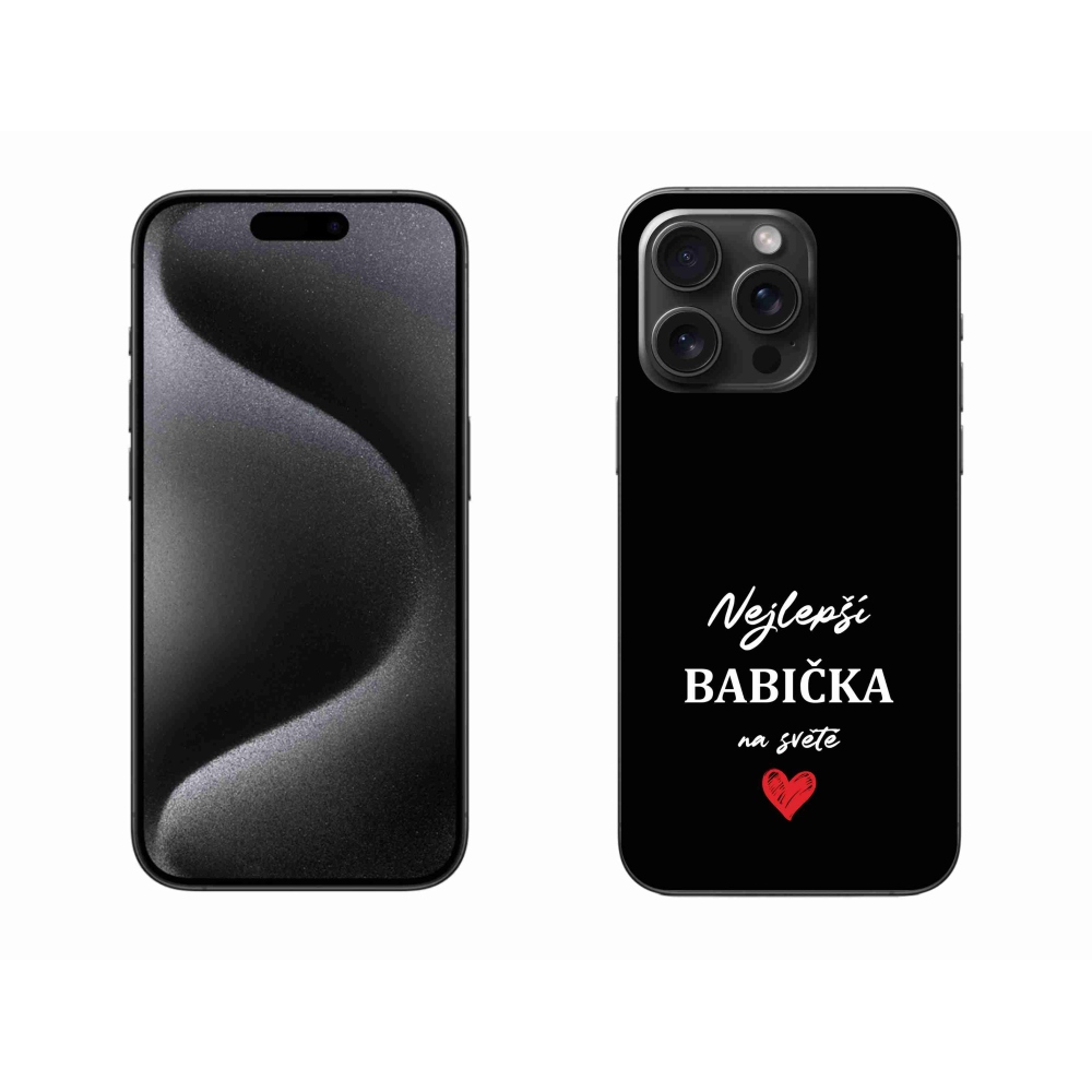 Gél borítás mmCase iPhone 15 Pro Max készülékhez - Best Grandma 1 fekete háttér