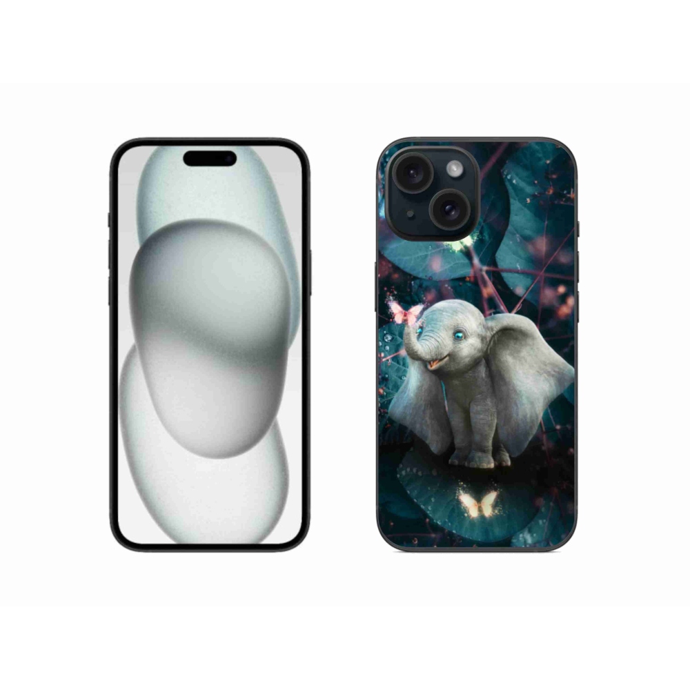 Gél borítás mmCase iPhone 15 készülékhez - aranyos elefánt