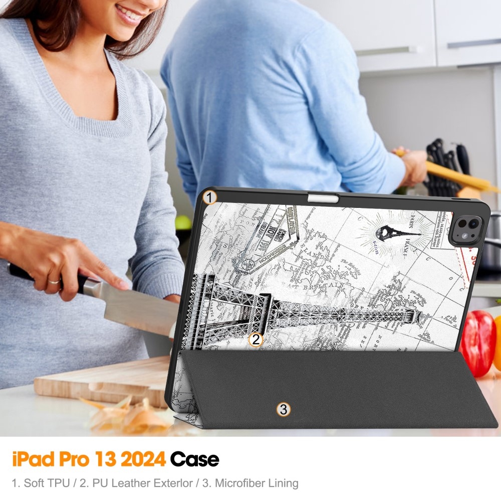 Patte Zárható tok iPad Pro 13 (2024) - Eiffel-torony