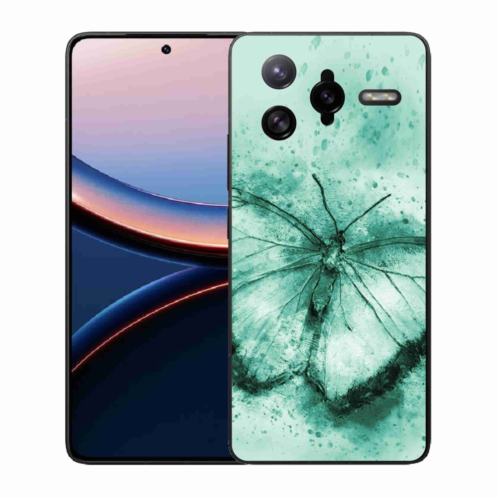 Gél borítás mmCase a Xiaomi Poco F7 Ultra számára - zöld pillangó