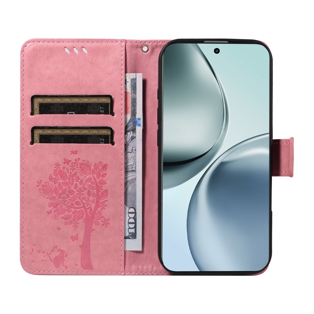 Fák könyvtáska a Realme 14 Pro+ 5G számára - rózsaszín