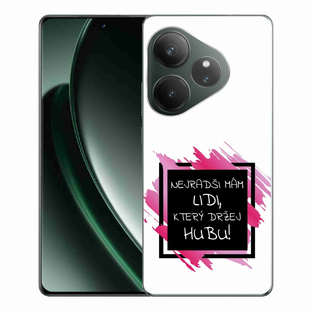 Gél borító mmCase a Realme GT 6 5G/GT 6T 5G számára - vicces szöveg 7 fekete és fehér háttérrel