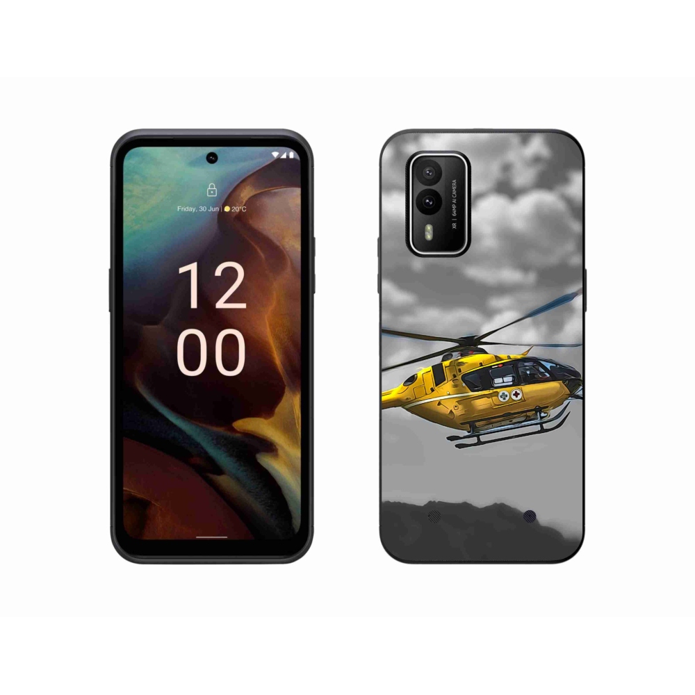 Zselés borítás mmCase a Nokia XR21 készülékhez - sárga helikopter