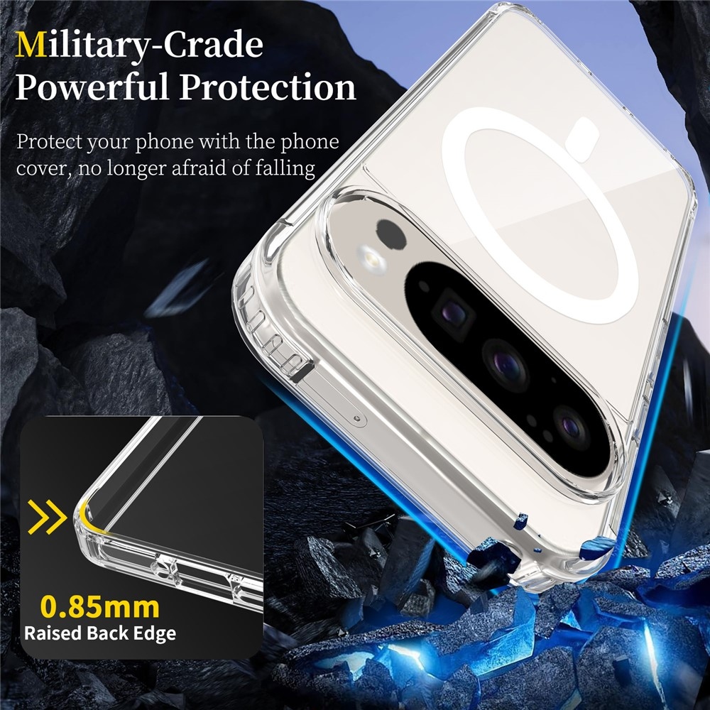 Akril zselés tok fix hátlappal és MagSafe funkcióval a Google Pixel 10 Pro/Pixel 10 készülékre - átlátszó