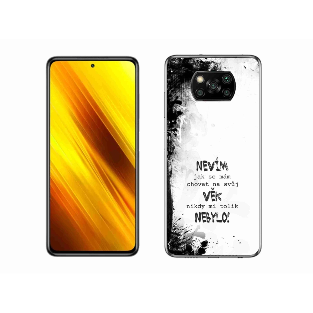 Gél borító mmCase a Xiaomi Poco X3 Pro számára - vicces szöveg 14 fehér háttér