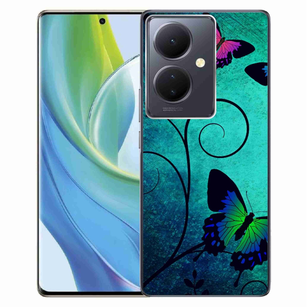 Gél borító mmCase a Vivo V29 Lite 5G-n - színes pillangók