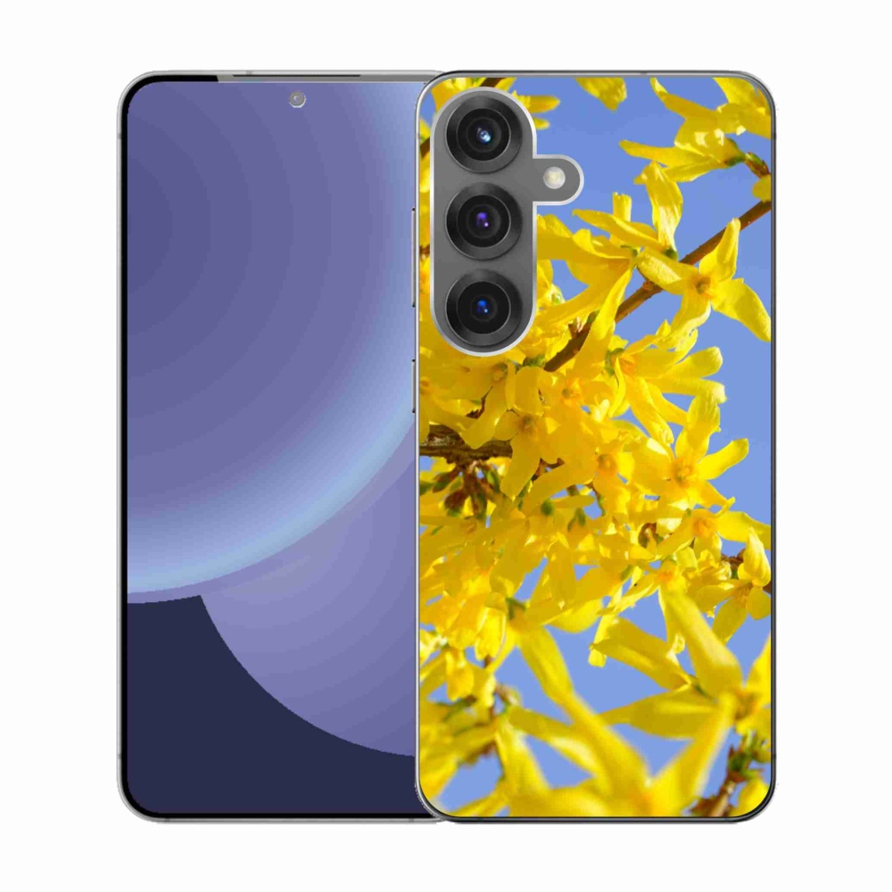 Gél borítás mmCase Samsung Galaxy S25 készülékhez - sárga virágok