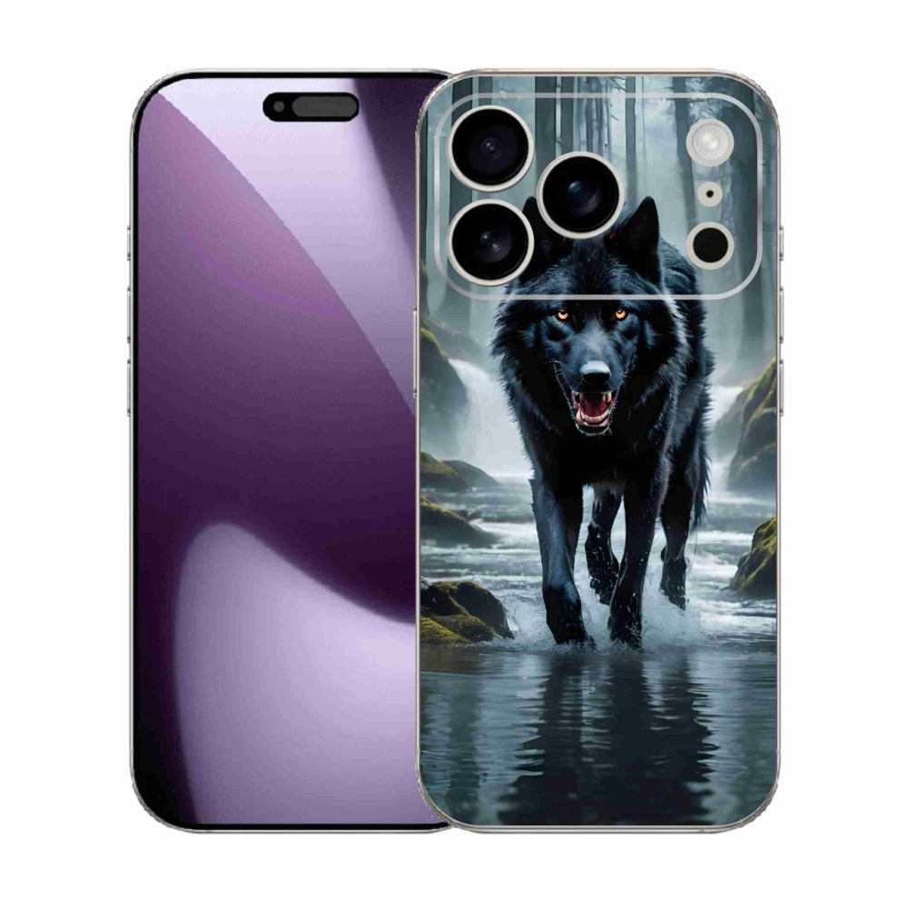 Zselés borítás mmCase iPhone 17 Pro készülékhez - fekete farkas