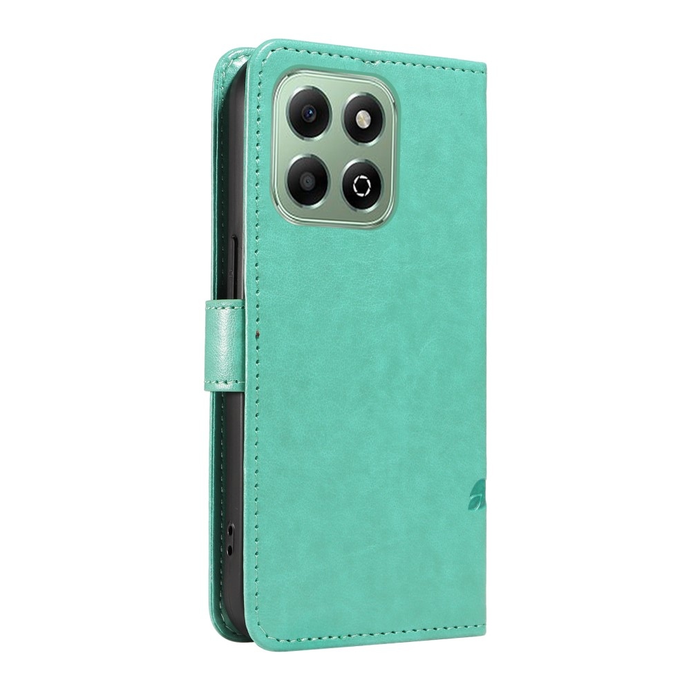 Virágos könyvtáska a Honor X6b készülékhez - teáskék színű