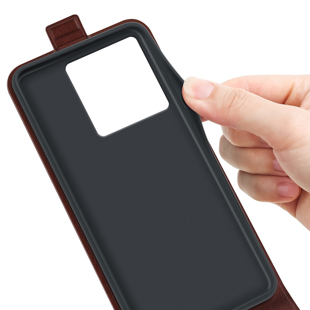 Függőleges flip tok Xiaomi 13T/13T Pro készülékhez - barna