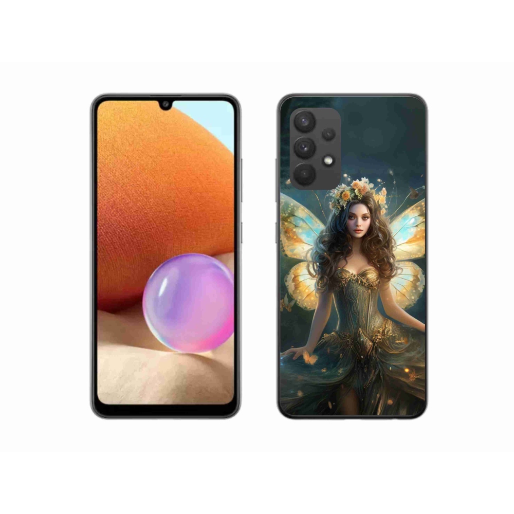 Gél borítás mmCase Samsung Galaxy A32 4G - pillangó nőhöz