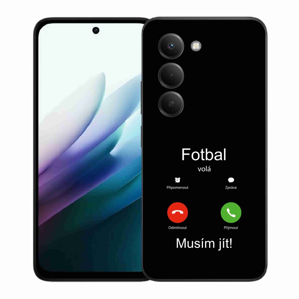 Gél borító mmCase a Xiaomi Redmi 15 4G/5G (171mm) - futball hívások fekete háttérrel