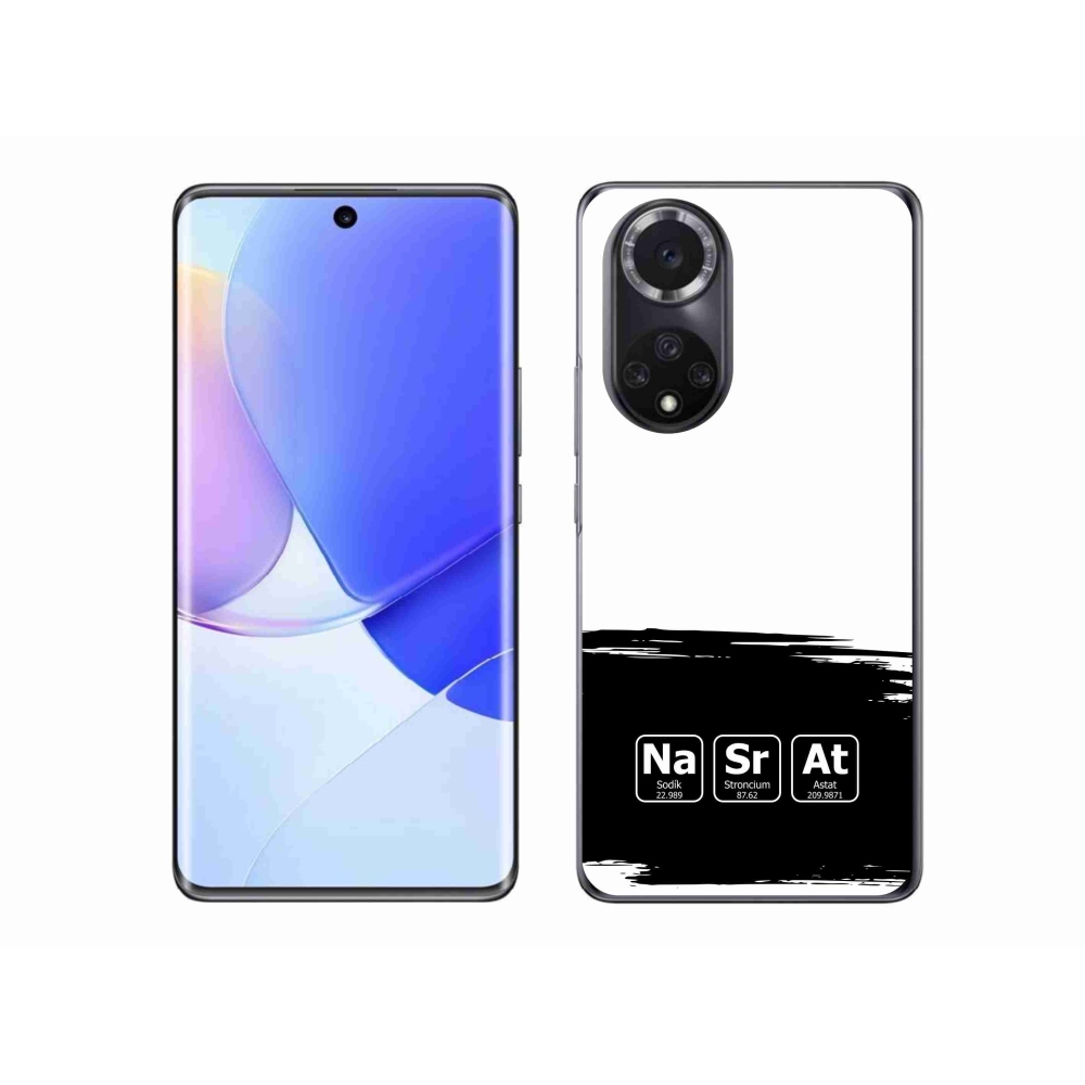 Gél borító mmCase a Huawei Nova 9 - kémiai elemek fekete és fehér háttérrel