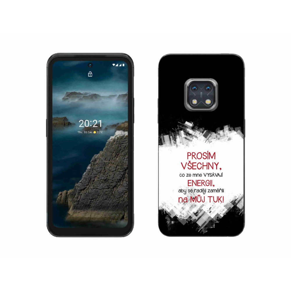 Zselés borító mmCase a Nokia XR20 készülékhez - vicces szöveg 1 piros