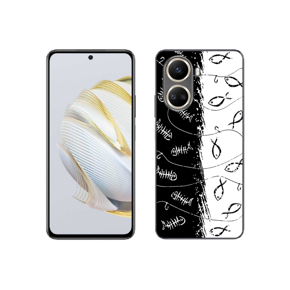Gél borító mmCase a Huawei Nova 10 SE-hez - csontvázak és halak