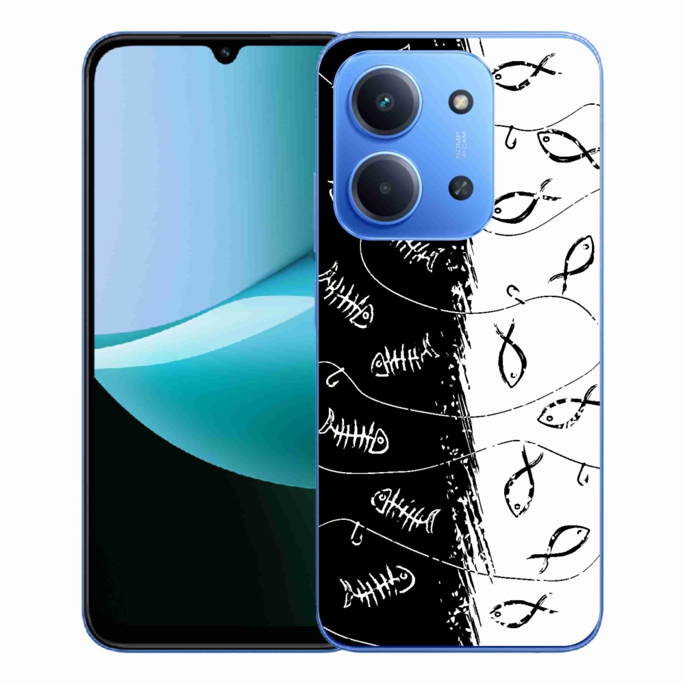 Gél borítás mmCase a Xiaomi Redmi 15C 4G/5G (173mm) - csontvázak és halak számára