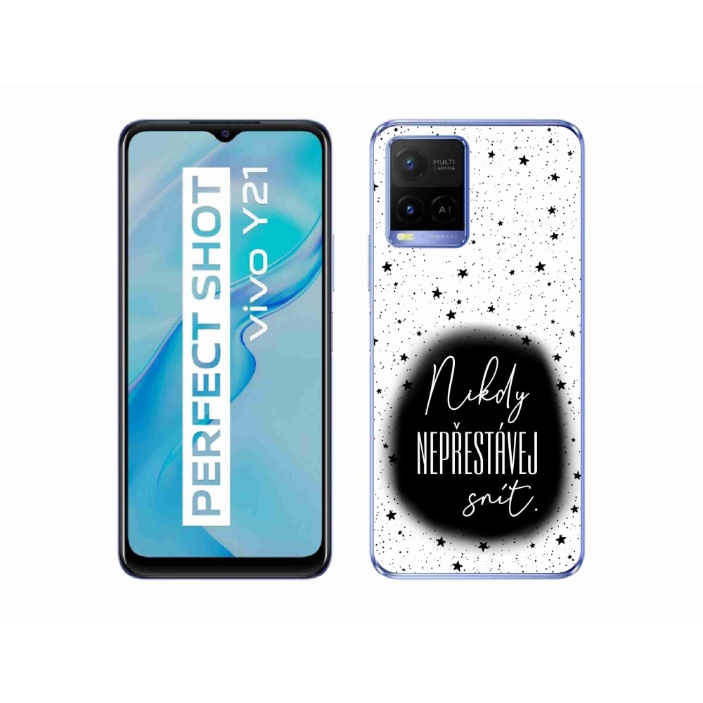 Gél borító mmCase a Vivo Y21/Y21s/Y33s készülékhez - idézet 1 fekete és fehér háttérrel