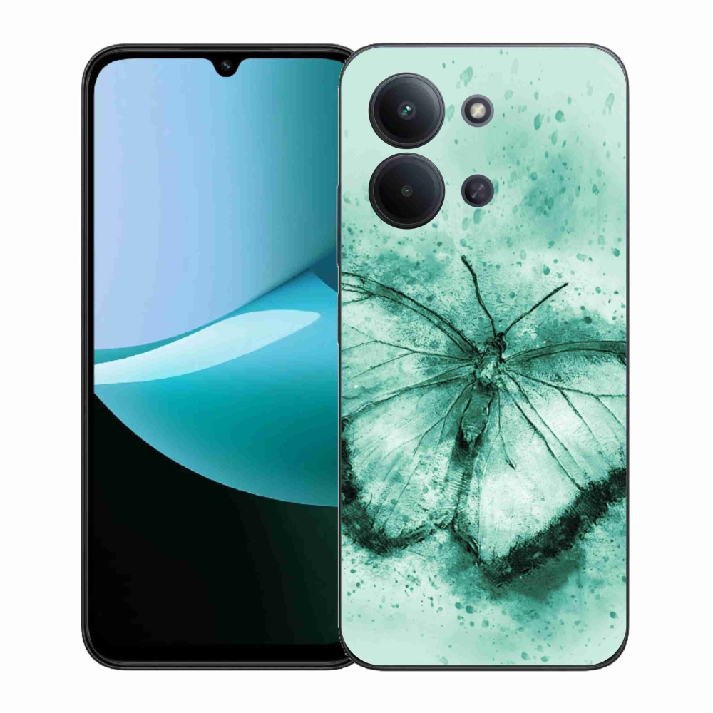 Gél borítás mmCase a Xiaomi Redmi 15C 4G (171mm)/Poco C85 4G (171mm) - zöld pillangóhoz