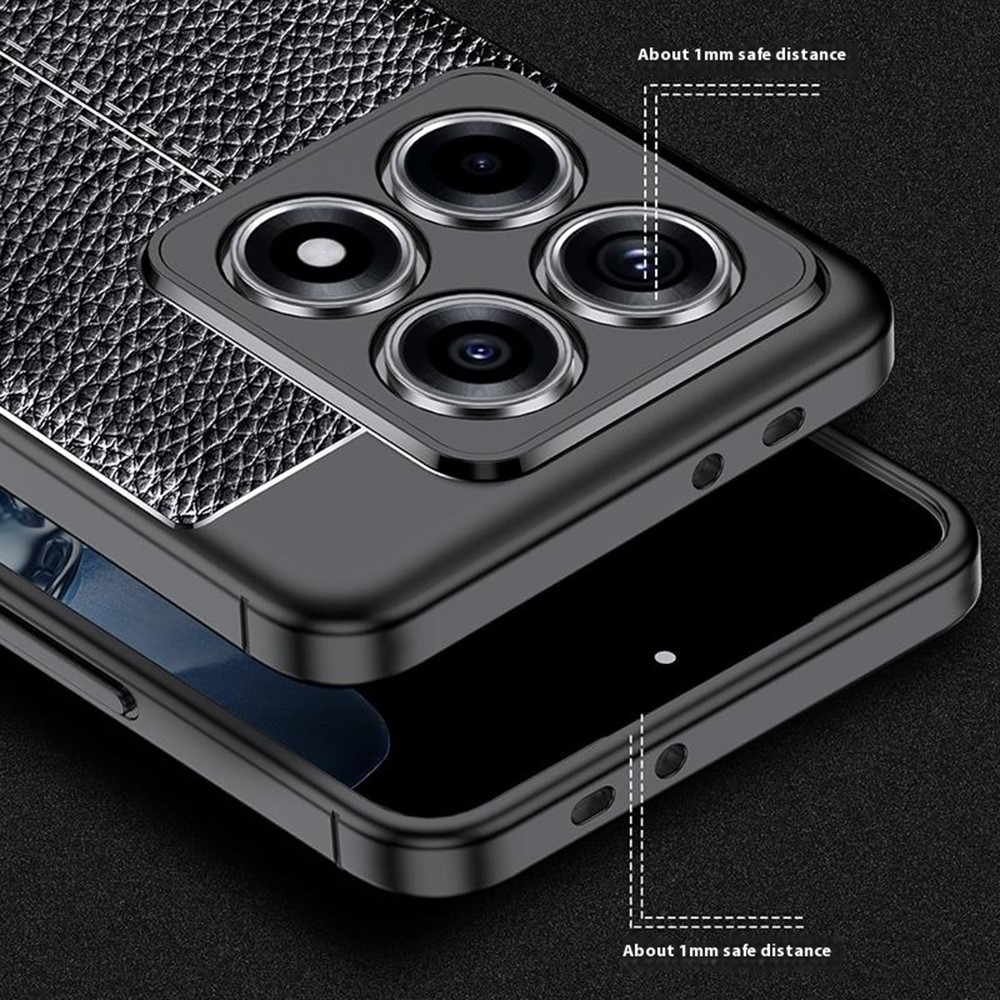 Litchi tartós zselés tok Xiaomi 14T Pro - fekete