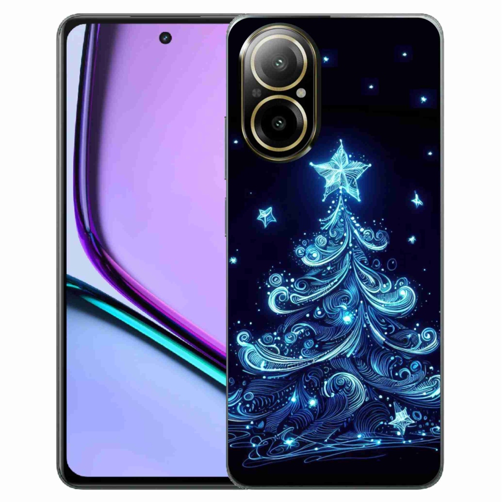 Gél borítás mmCase a Realme C67 készülékhez - neon karácsonyfa 4