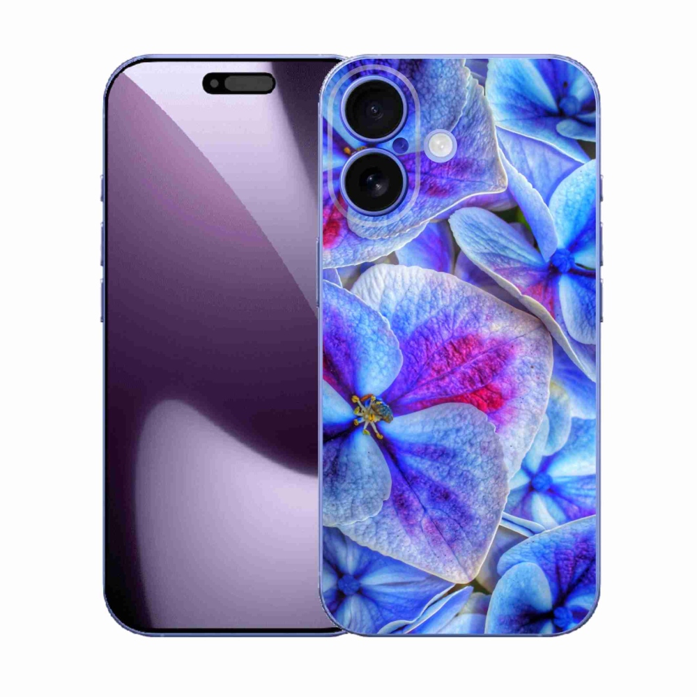 Gél védőhuzat mmCase iPhone 17 készülékhez - kék virágok 1